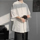 Veste col mao en coton et lin — Blanc