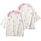 Kimono japonais — Cerisier rose sur blanc
