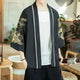 Kimono homme — Vagues dorées, noir