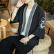 Kimono homme — Dragon blanc, bordure grecque, noir