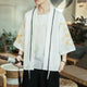 Kimono homme — Vagues dorées, blanc