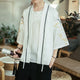 Kimono homme — Grue et ginkgo, blanc