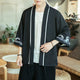 Kimono homme — Vague bleue, noir