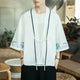 Kimono homme — Vague bleue, blanc