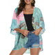 Cardigan de plage — Patchwork turquoise