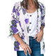 Cardigan de plage — Lavande sur blanc plumetis