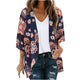 Cardigan de plage — Paisley corail sur bleu marine