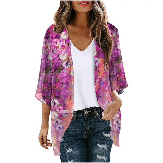 Cardigan de plage — Aquarelle violette