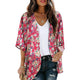 Cardigan de plage — Fleurettes sur framboise
