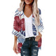 Cardigan de plage — Hibiscus et palmes sur blanc